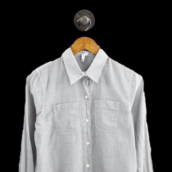 Bcbgeneration Striped Button Down Top #206-54 - Picture 2 of 3